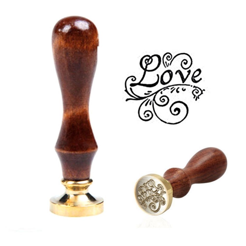 Yfashion Retro Wood Classic Seal Blessings Sealing Wax Set Stick Stamp for Letters Wedding Invitation