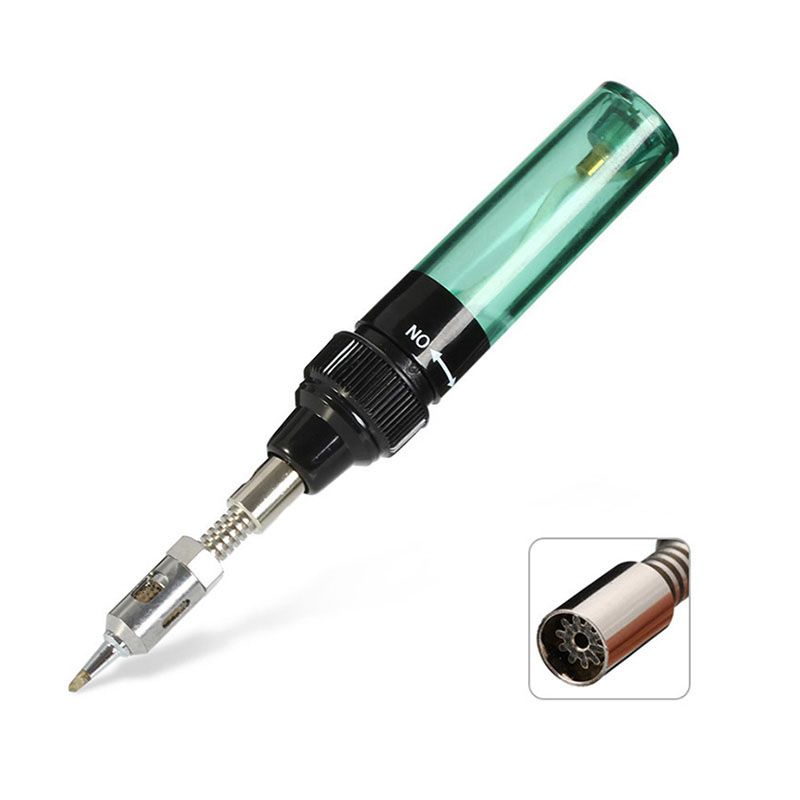 Practical Product Cordless Torch Soldering Iron MT-100 Butane Gas Soldering Iron Pen(Green)