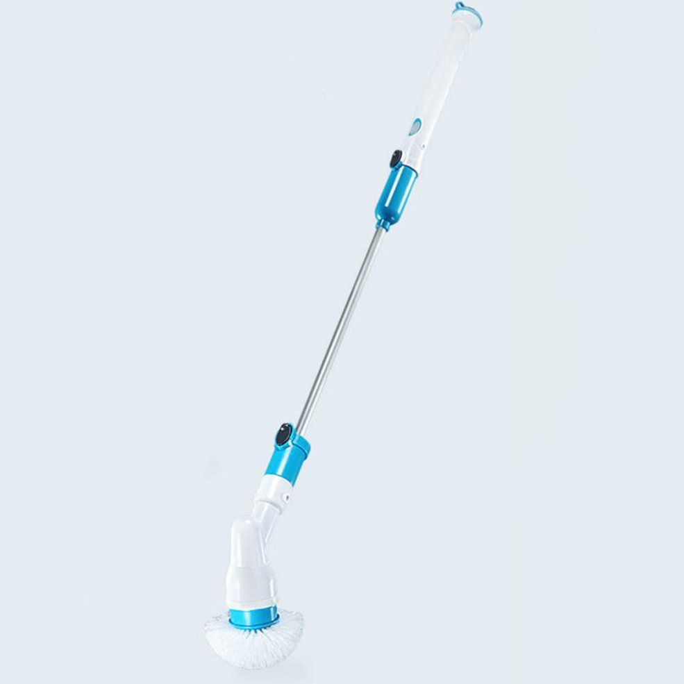Wireless Rechargeable Electric Cleaning Brush Long Handle Automatic Brush AU white and blue