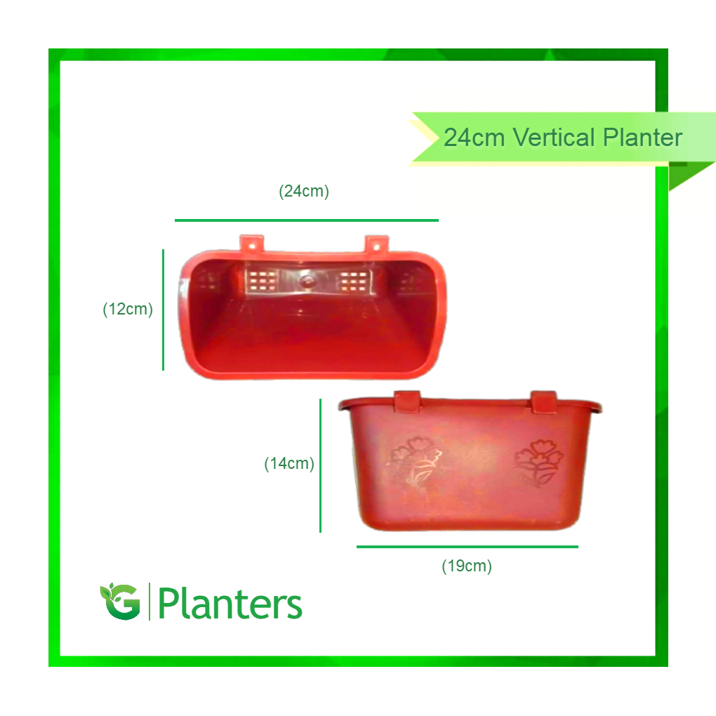 4 Pieces Vertical Planter (L-24cm / W-12cm / H-14cm)