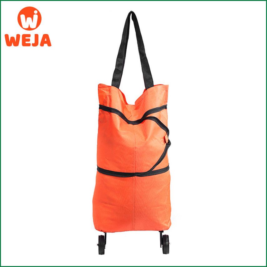 Folding Shopping Pull Cart Trolley Bag With Wheels Foldable Shopping Bags  Reusable Grocery Bags Food Organizer Vegetables Bag