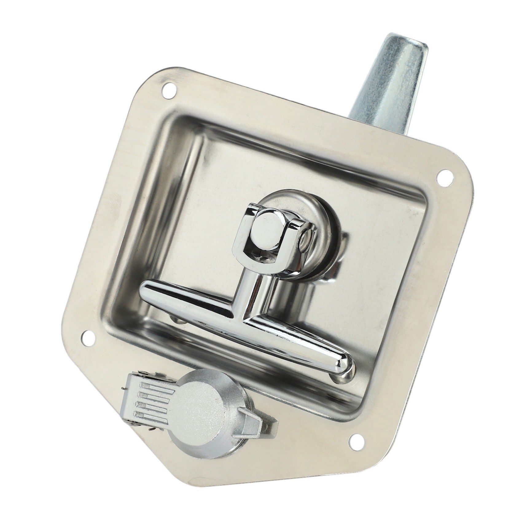 2X Stainless Steel Folding T-Shape Handle Lock Tool Box Keys Kit for Truck Trailer Toolbox al Cabinet
