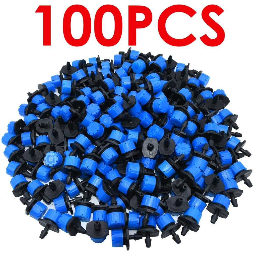 50-800PCS Garden 1/4" Adjustable Nozzles Drip Irrigation Agriculture Watering Sprinkler Dripper Emitter Lawn Flower Vegetables