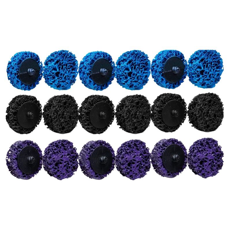 18 PCS 2 Inch Easy Clean Poly Strip Wheel Disc Abrasive Angel Grinders Tool for Rust Paint Flaking Materials Removal