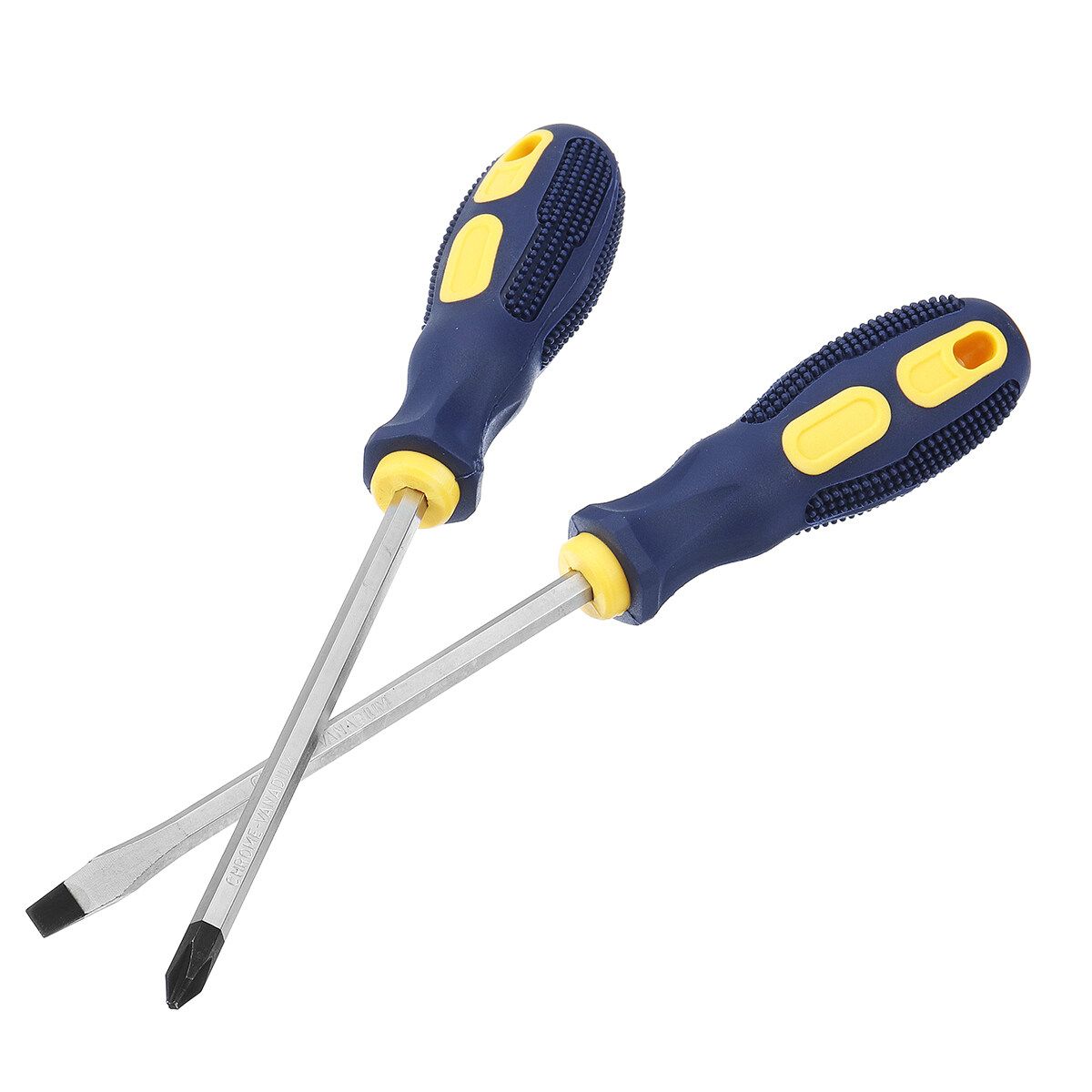 2 PCS Magnetic Screwdriver Set Soft Grip Phillips and Flat Head Tips Screwdriver