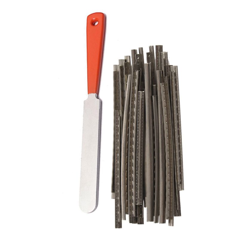 1Pcs Luthier File Stainless Steel Narrow Dual Cutting Edge Tool & 24Pcs 2.9MM Acoustic Electric Guitar Fret Wire Set