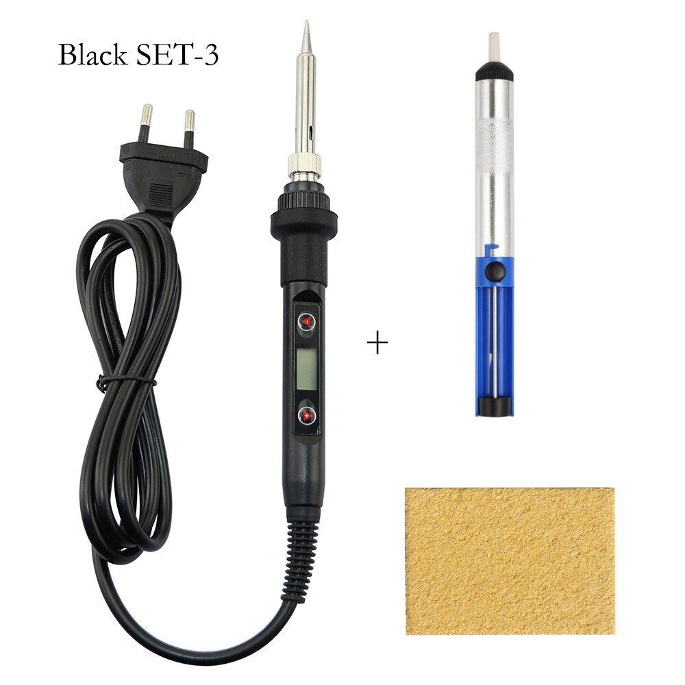 80W Electric Soldering Iron Set 220V 110V Temperature Adjustable LCD Display Welding Repair Tool