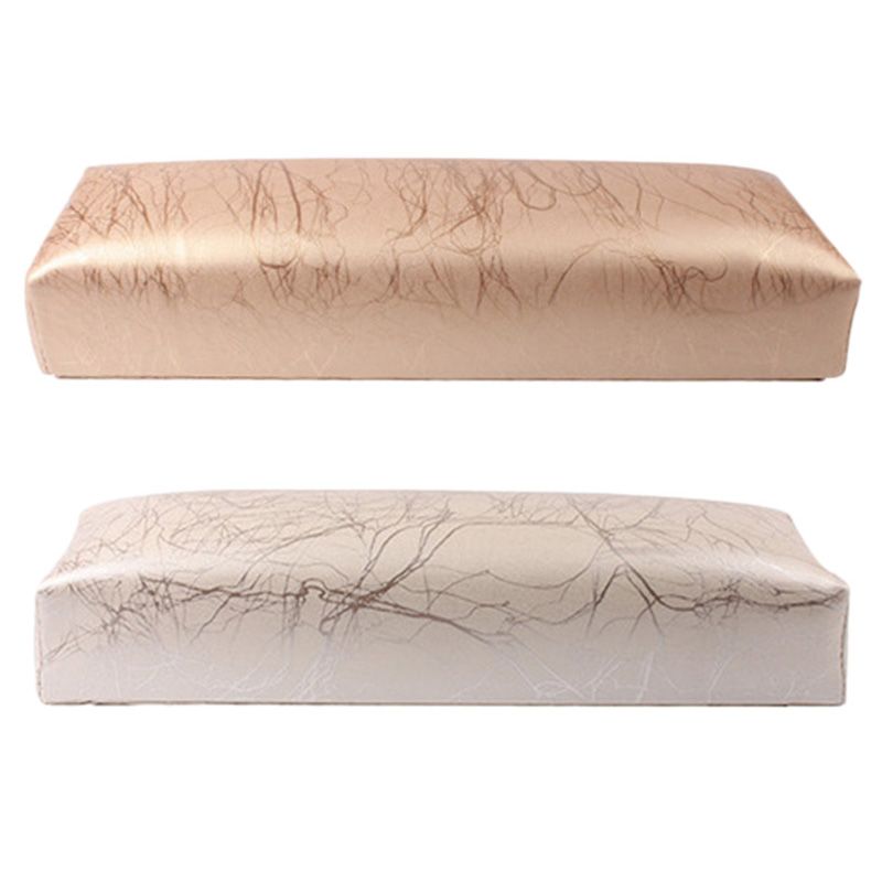 Practical product 2Pcs Manicure Hand Pillow Rectangle Pu Leather Hand Rest for Nails Cushion Nail Pillow Salon Hand Holder Armrest Rest Manicure Nail Art Accessories Tool - Silver & Gold