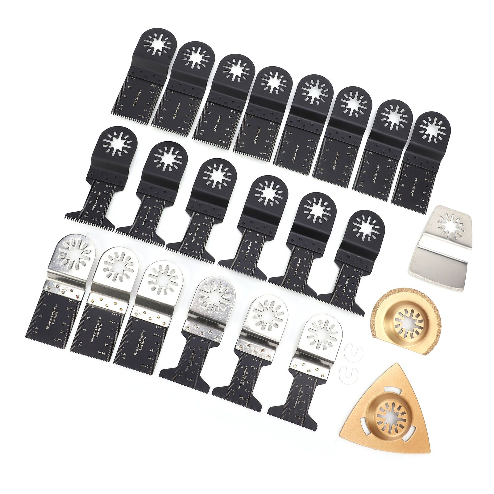 Multi Tool Saw Blades 25Pcs Oscillating Blade Multifunction High‑Carbon Steel Cutting Polishing