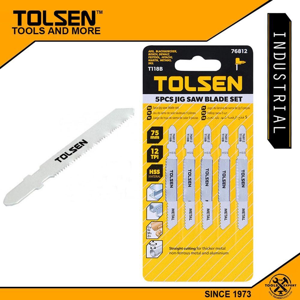 TOLSEN JIG SAW BLADE SET (5PCS) T118B (Metal) 75mm 12 TPI-76812