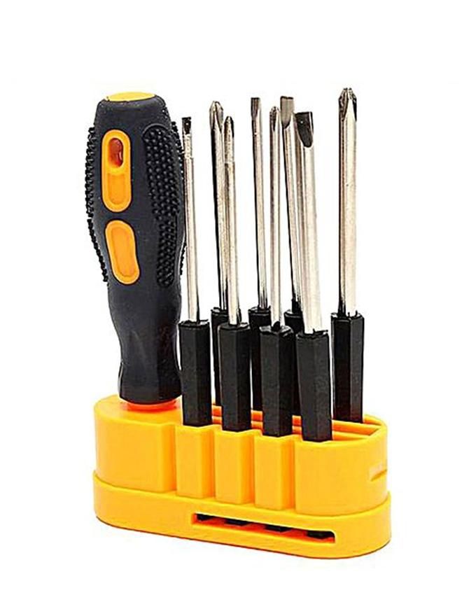 8 in 1 Screwdriver Set - Yellow and Black