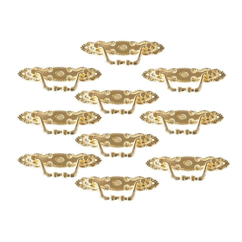 10PCS Antique Handle Zinc Alloy Drawer Door Knobs Golden Cupboards & Draws Handles for Furniture Door (with Screws)
