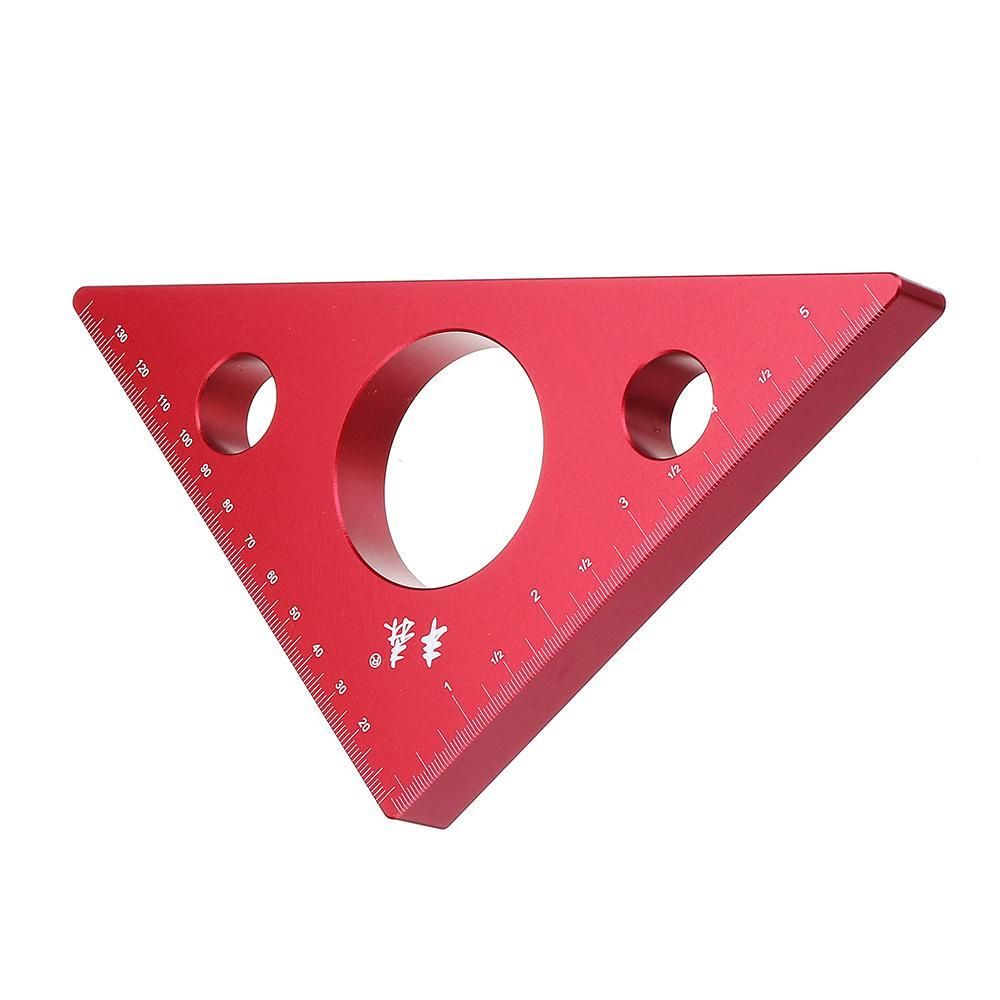 90 Degrees Aluminum Alloy Height Ruler Metric Inch Woodworking Triangular Ruler