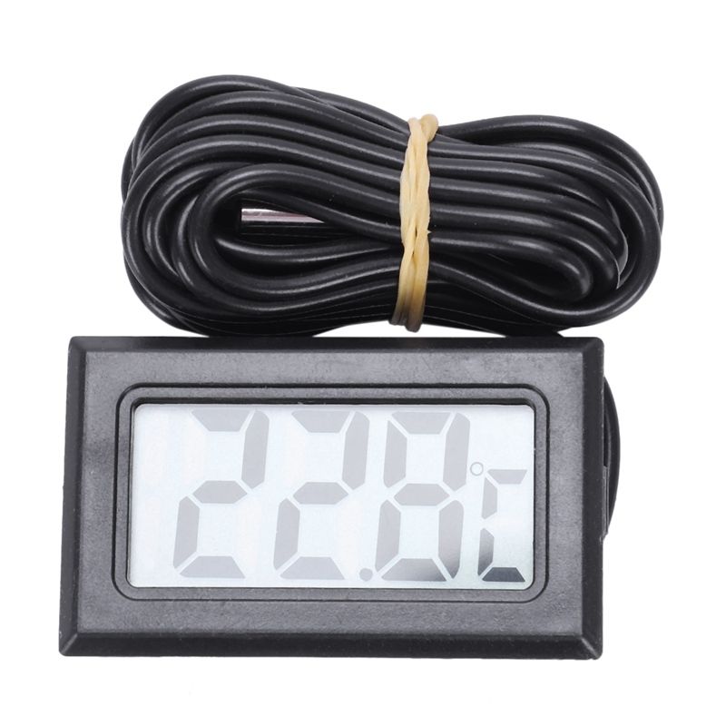 Thermometer digital LCD -40 Degrees Celsius + 110 Degrees Celsius Temperature measuring instrument Temperature gauge, 2 Meter