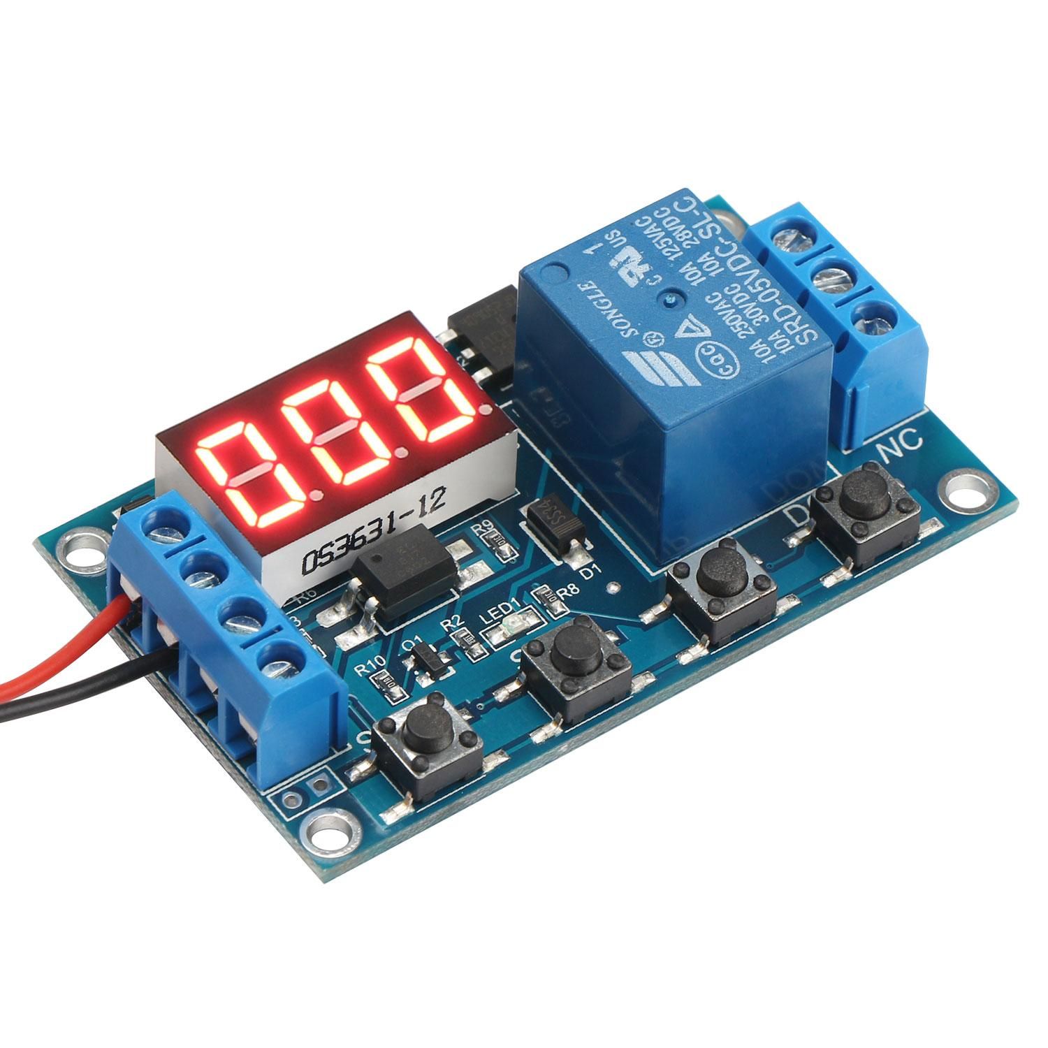 DC 5V 12V 24V LED Light Digital Time Delay Relay Trigger Cycle Timer Delay Switch Circuit Board Timing Control Module DIY