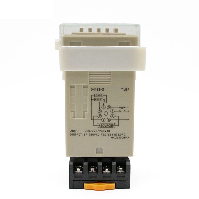 DH48S-S Programmable Timer Charger with DH48S Socket Base DIN Rail Sec 0.1S-990H 220V