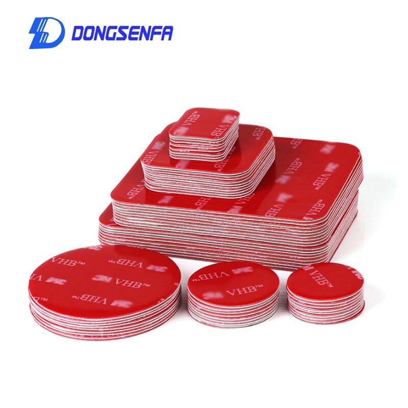 Strong Rubber Foam Double-Sided Adhesive Two Sides Mounting Sticky Black Tape Multiple Sizes Rounded Square 20pcs