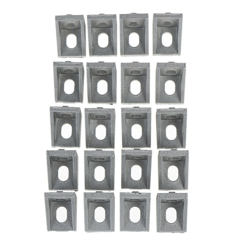 20Pcs 2020 Corner Fitting Angle Aluminum 20 X 20 L Connector Bracket & 50Pcs 2020 Series Aluminum Profile Connector Set