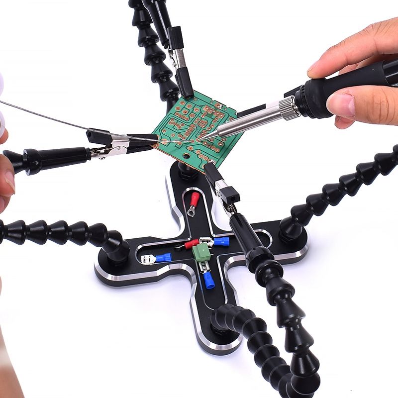 Soldering Station With 4Pc Flexible Arms Soldering Iron Holder Third Helping Hand Tool Pcb Welding Repair Welding Tool
