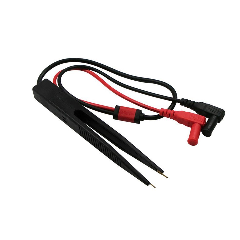 SMD Inductor Test Clip Probe Tweezers for Resistor Multimeter Capacitor Meter-Black