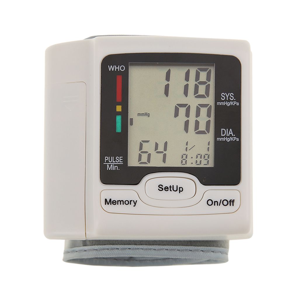 Automatic Blood Pressure Monitor Wrist Sphygmomanometer LCD Digital Display M-edical Household Use for Measuring Pulse Rate