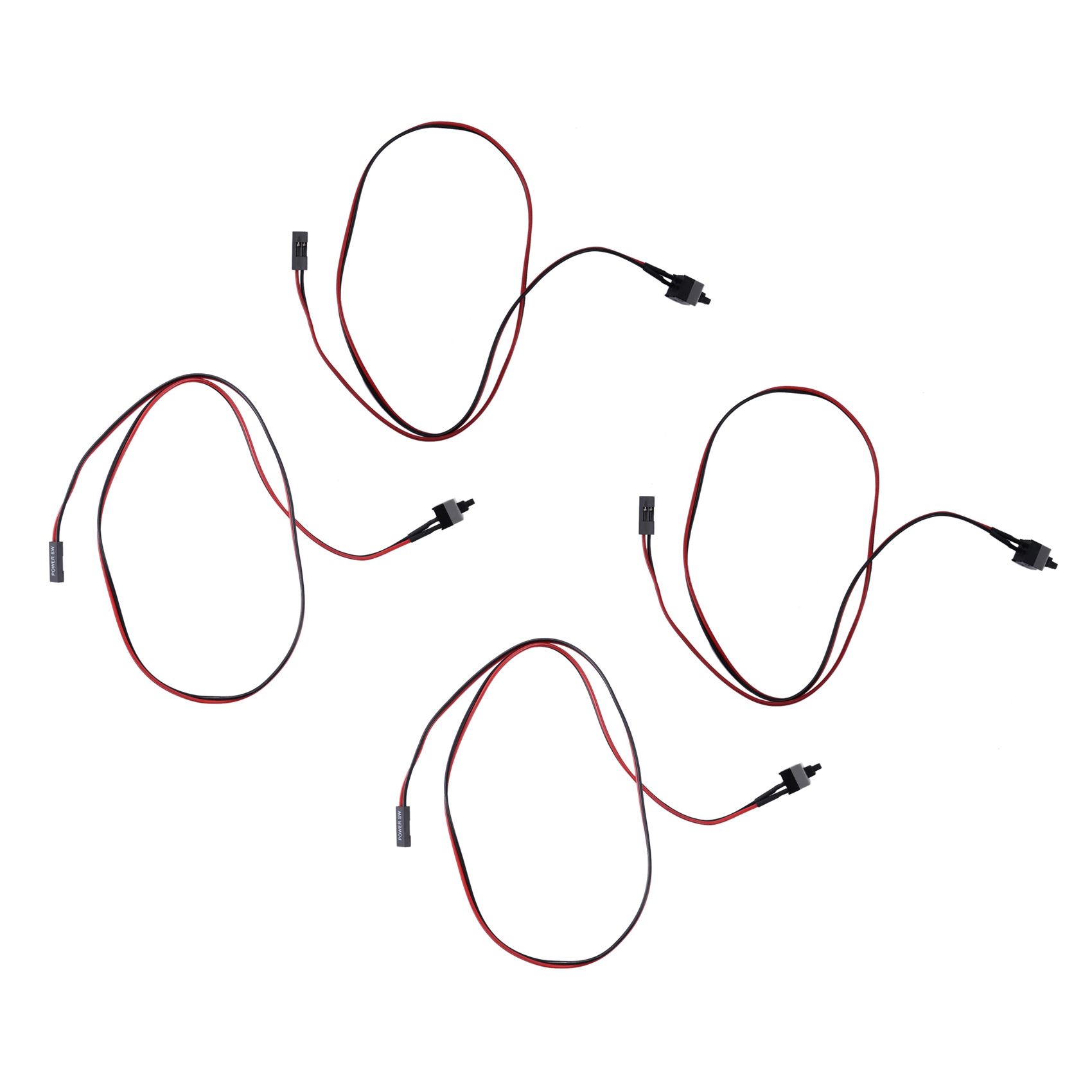 4 Pack 2 Pin SW PC Power Cable On/Off Push Button ATX Computer Switch Wire 45cm