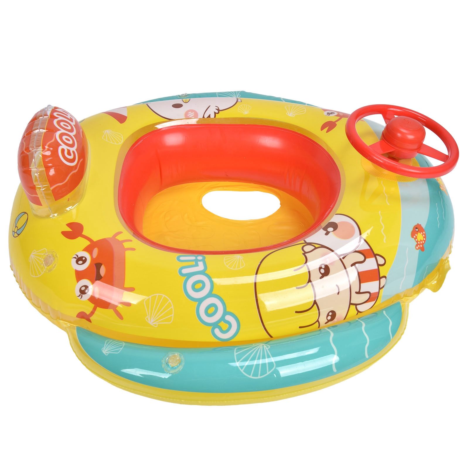 Baby Inflatable Swimming Float Boat With Steering Wheel For 1‑6 Years Ol SS