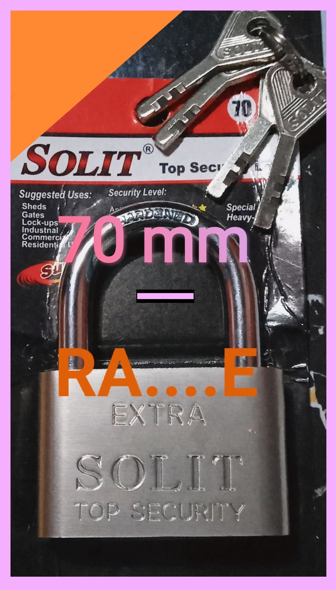 EXTRA Solit Top Security Pad lock 70mm