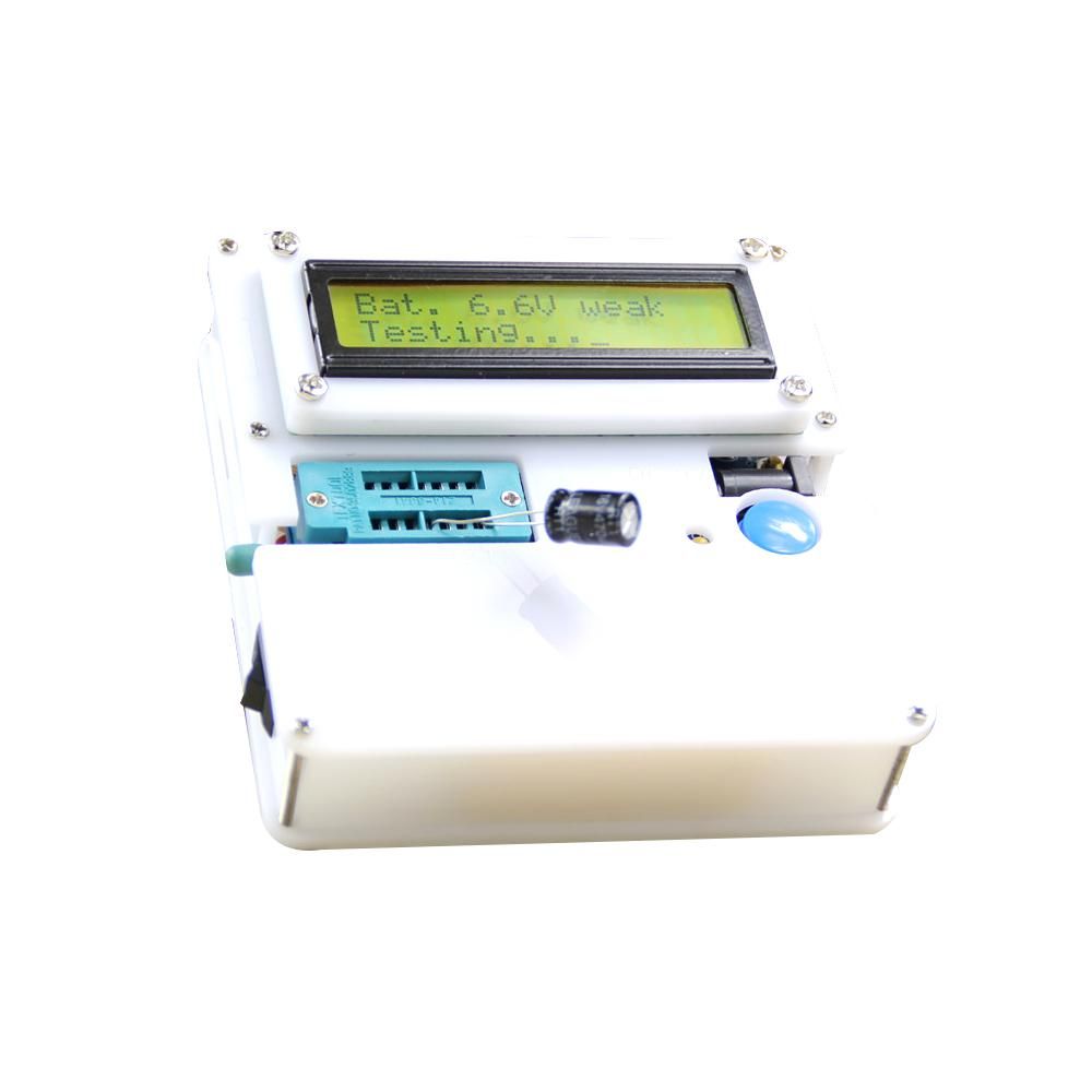 Multifunctional Transistor Tester DIY Kit Resistor Capacitor Triode Electronic Measurement with Acrylic Shell and Parts Set