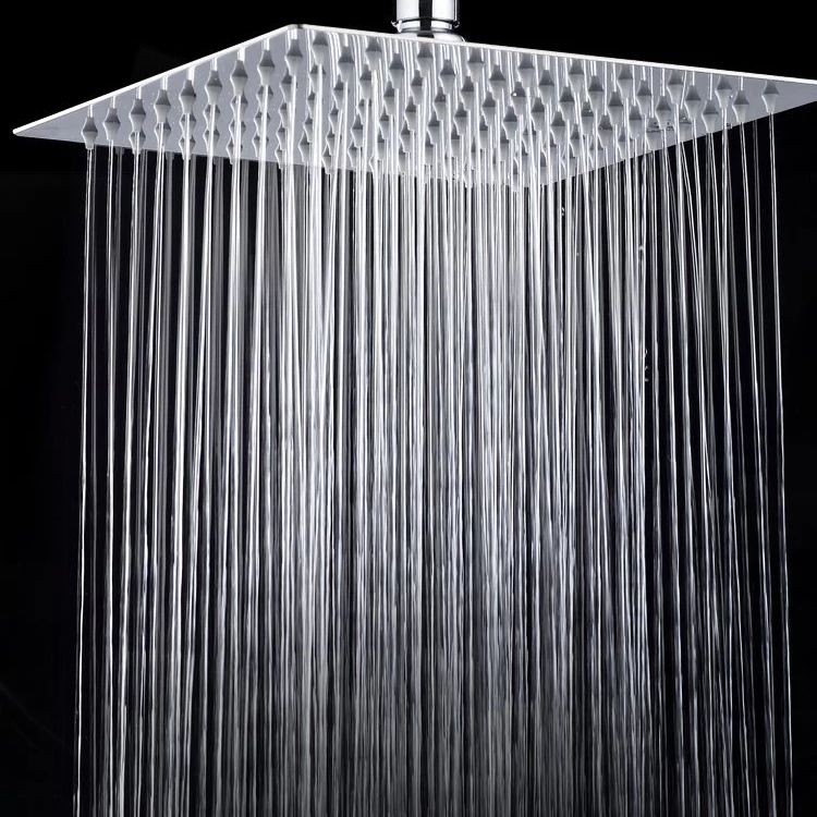 (6")Square Stainless Steel Ultra-thin Showerhead Bath Rainfall Shower Head Chrome Finish Rain Shower for Bathroom