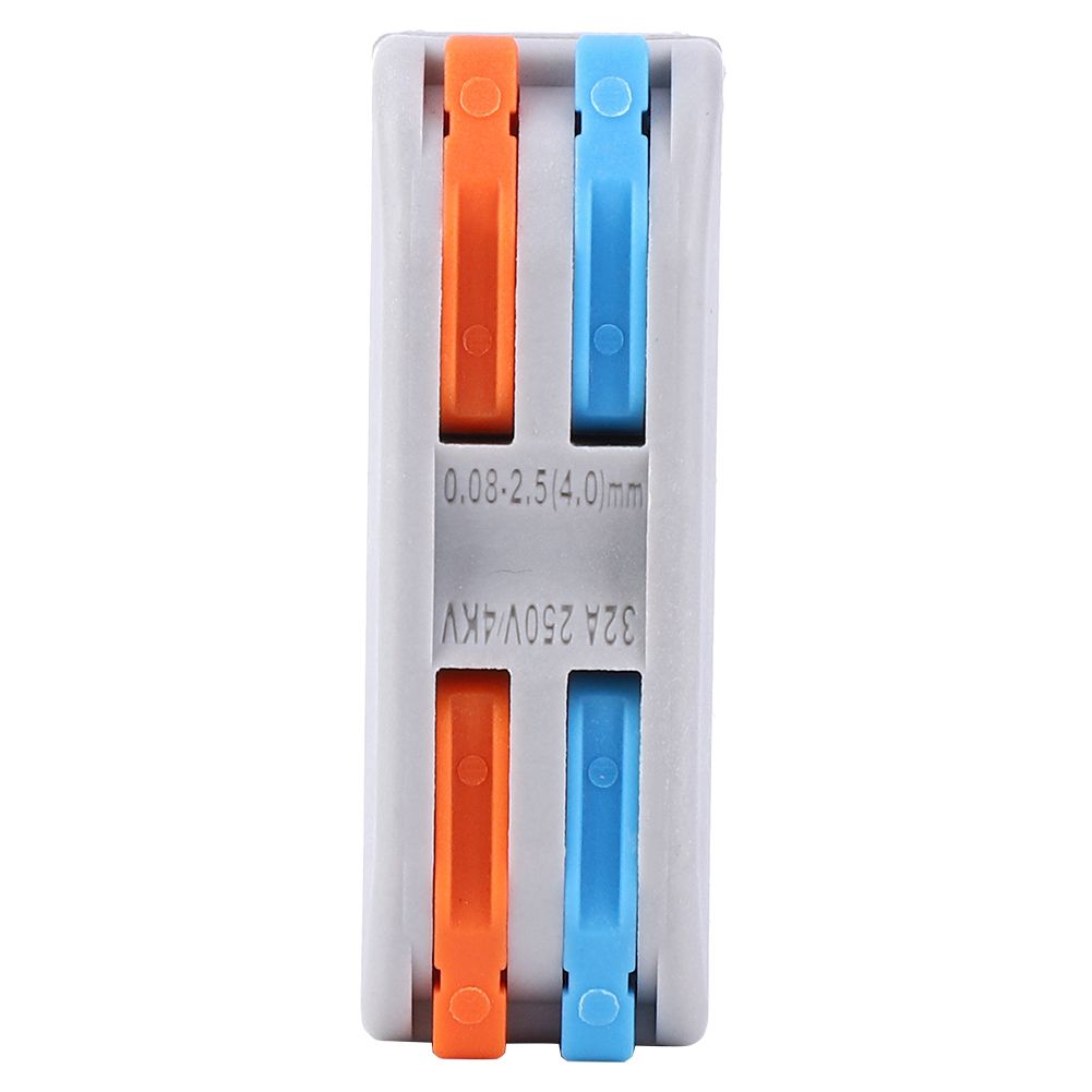 10Pcs Color Button Wire Connector 2-in-2-out Quick Terminal Block 250V/4KV/32A