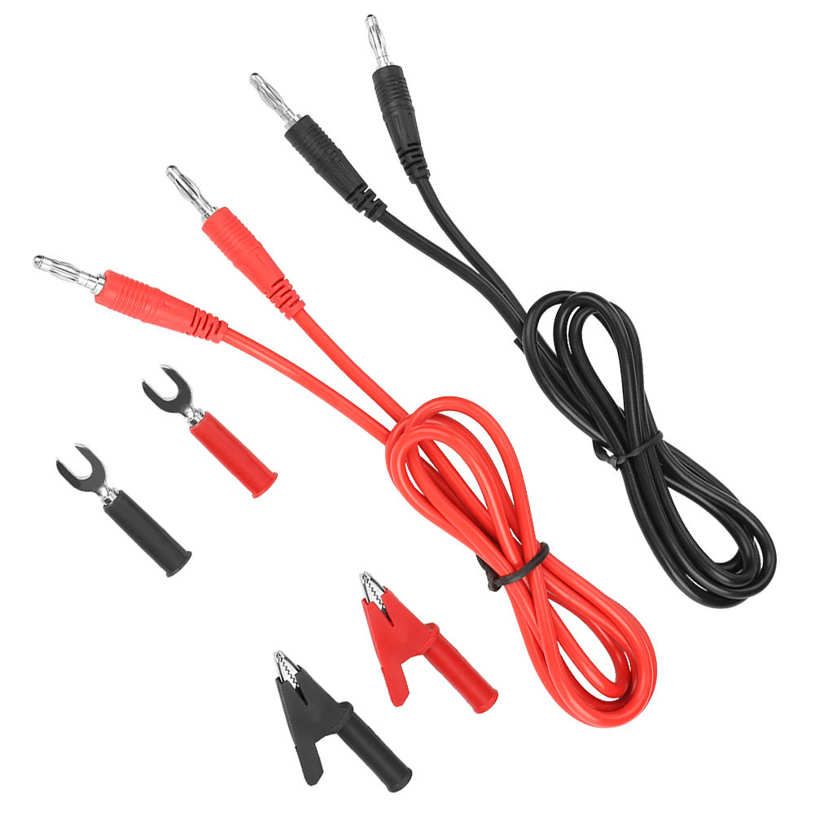 Test Lead 6 in 1 Banana to Plug 6mm Insert Plate Crocodile Clip Set Accessories P1041B