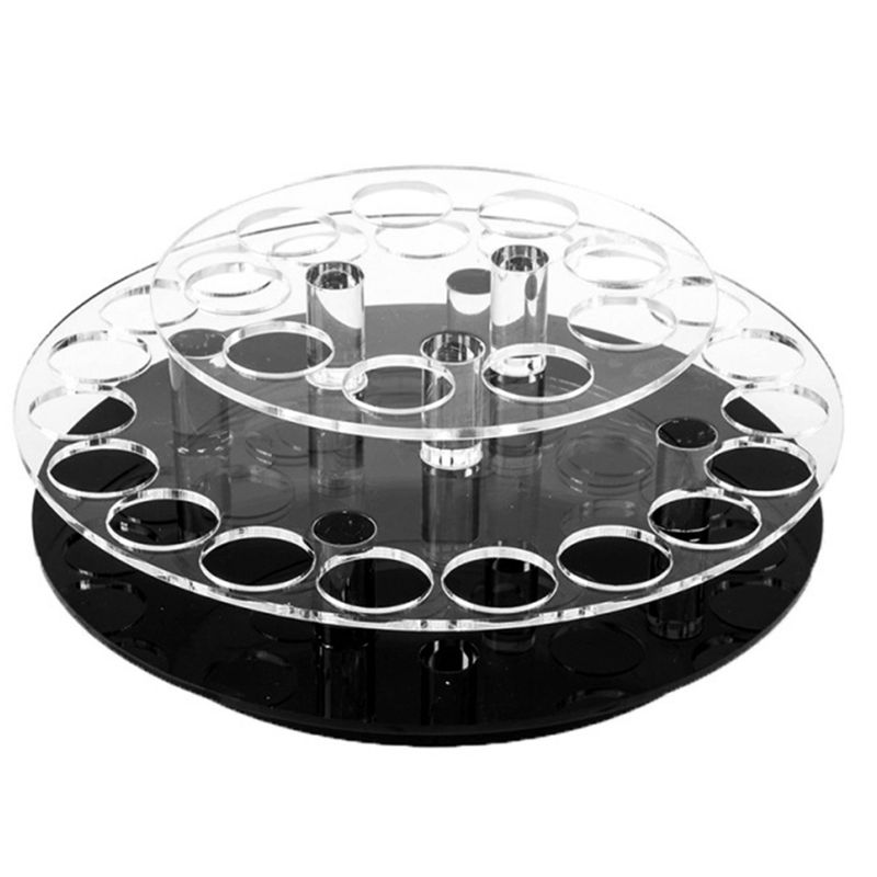 Round 28-Hole Rotating Acrylic Display Stand, Lipstick, , Cosmetic Contact Lens Display Stand