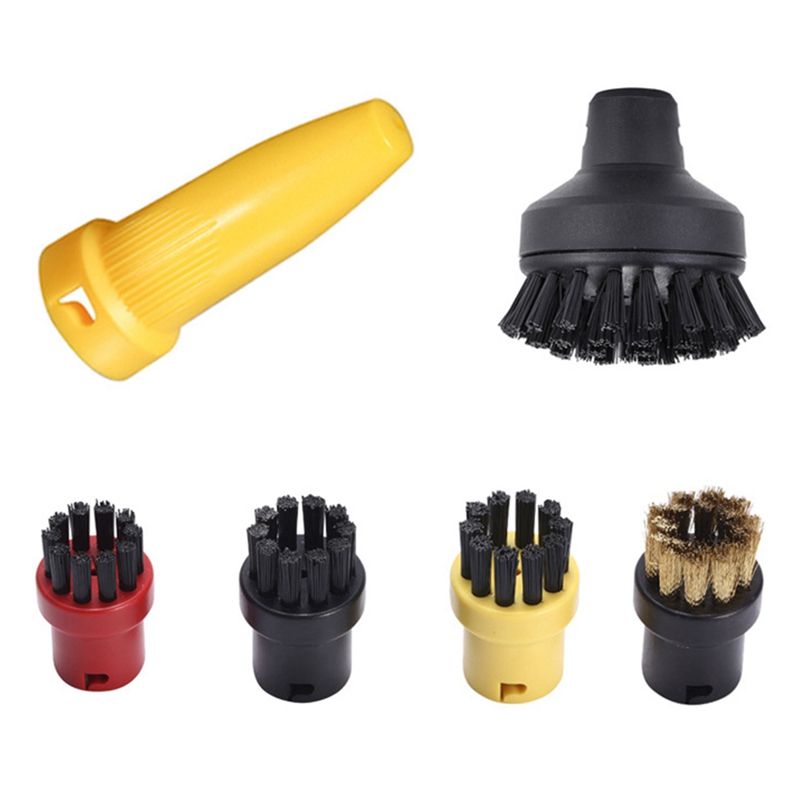 JAERBEE Small Round Brush Copper Brush Steam Cleaner Brush Head for Karcher Steam Cleaner SC Series SC1 SC2 SC3 SC4 SC5 SC7
