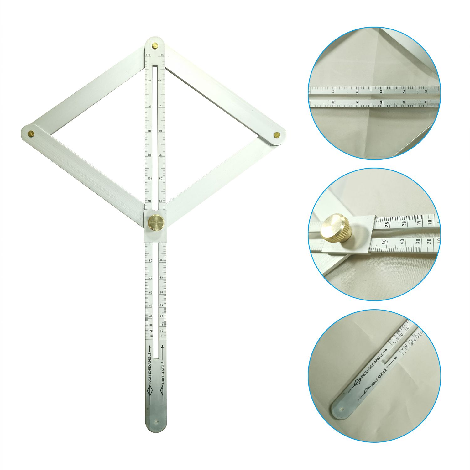 Professional DIY Multi-angle Corner Angle Finder Stainless Steel Protractor Tile Wood Ruler Woodworking Model Craft Angle Square Corner Angle Finder Tool