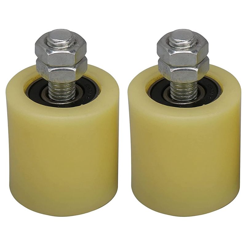 2PCS 48X50mm Yellow Silver Nylon Steel Flat Roller Bearing Guiding Wheel 6201 M12 Screw for Electric Door Sliding Gate