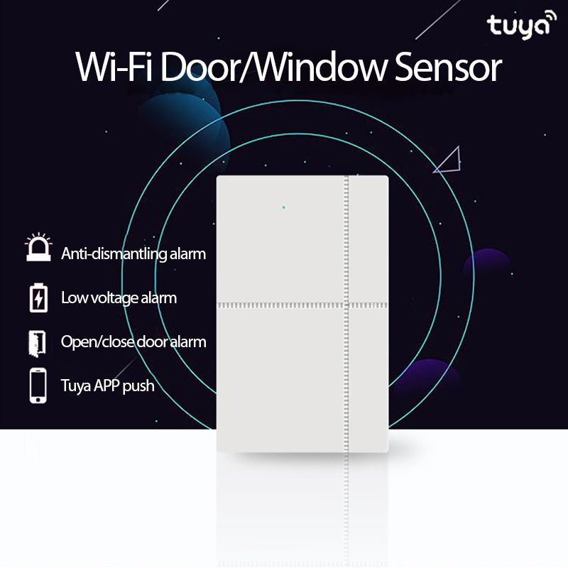 Tuya Wifi Door Window Sensor Detector Alarm Smart life Compatible With Alexa Google Home Supports intelligent voice control