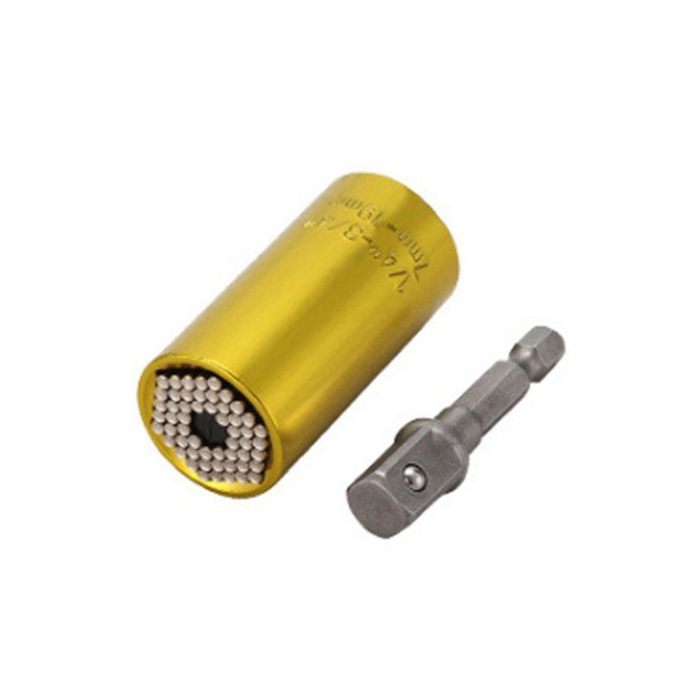 MA 2 Pcs Magic Spanner Grip Ratchet Socket 7-19mm Drill Adapter Car Repair Set