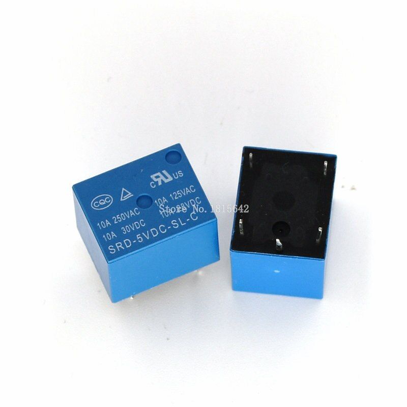 5PCS/LOT SRD-05VDC-SL-C SRD-05 5 Pins 5V 10A DC Coil PCB Relay