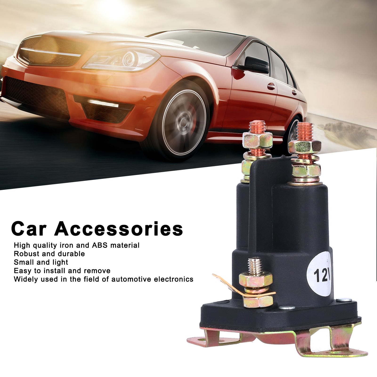 Car Accessories Starter Magnetic Switch Iron ABS Solenoid on off Relay for Auto Electronics 12V DC