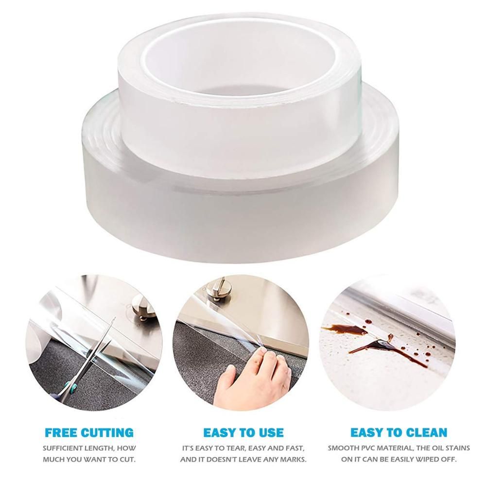Kitchen Sink Waterproof Mildew Strong Self-Adhesive Transparent Tape Bathroom Toilet Crevice Strip Duct Tape Dropshipping