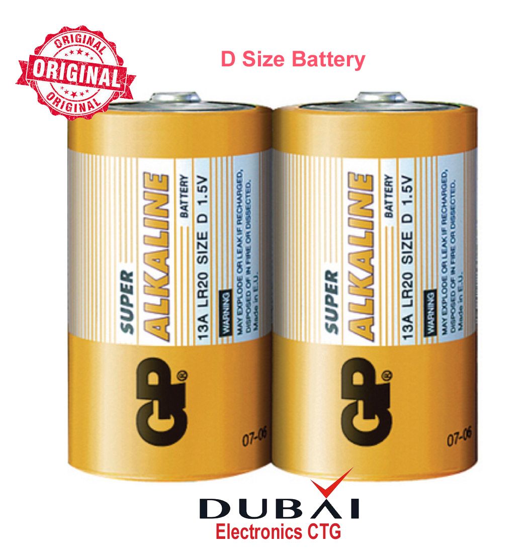 Gp Alkalin Lr20 Size D 1.5V E Battery