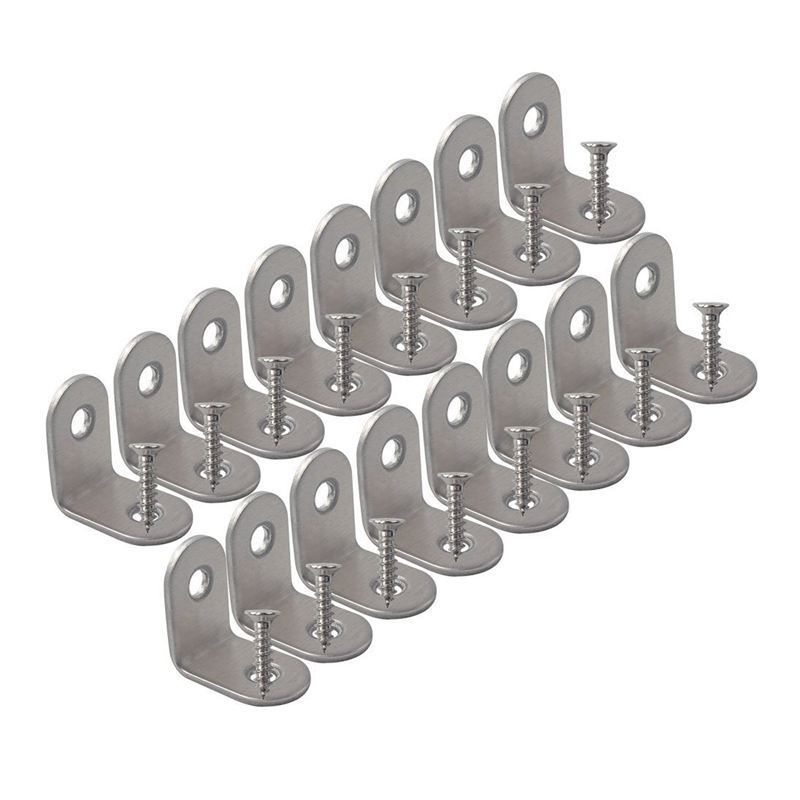 ARELENE Corner Brace, 20mmx20mm Stainless Steel Brace Corner Steel Joint Right Angle Bracket Fastener, 16 Pieces with Screws