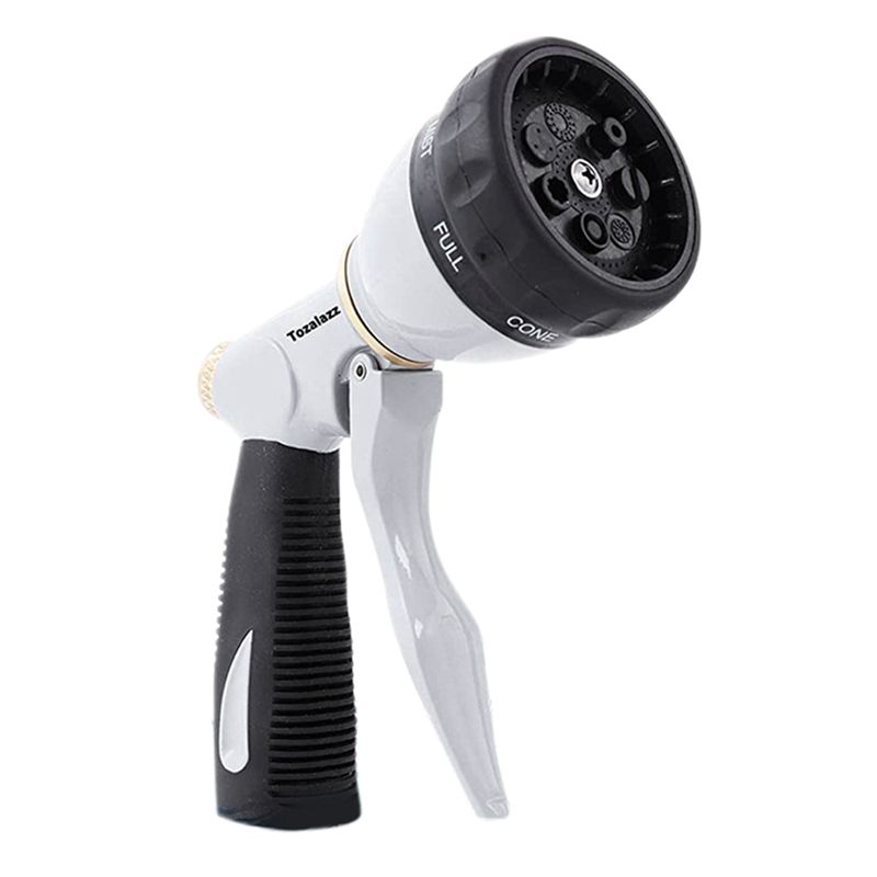 BRADOO- High-Pressure Hose Nozzle Watering Nozzle Household Car Wash Nozzle Garden Watering Multifunctional Water Nozzle Gray