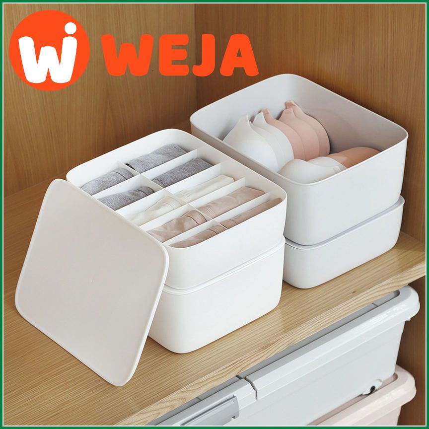 Subdivision underwear storage box with lid underwear underwear box plastic socks underwear box organizer box