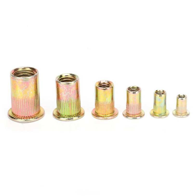 160pcs / box Mixed Zinc Plated Carbon Steel Rivet Nut Threaded Insert m3/4/5/6/8/10