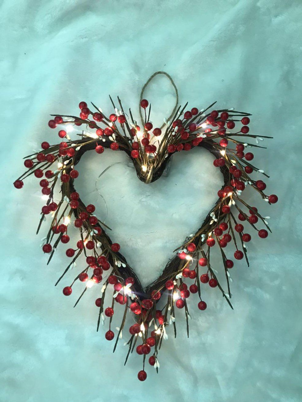 Love Peach Garland Heart-shaped Love Decorative Wreath Door Wall Hanging red