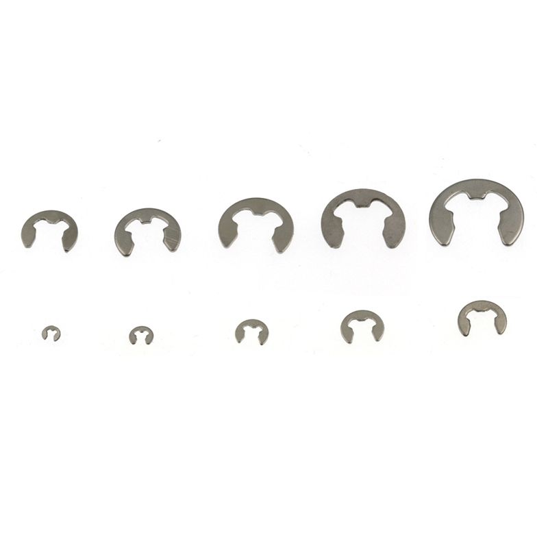 200Pcs 304 E Clip Washer Assortment Kit Circlip Retaining Ring for Shaft Fastener M1.5-M10