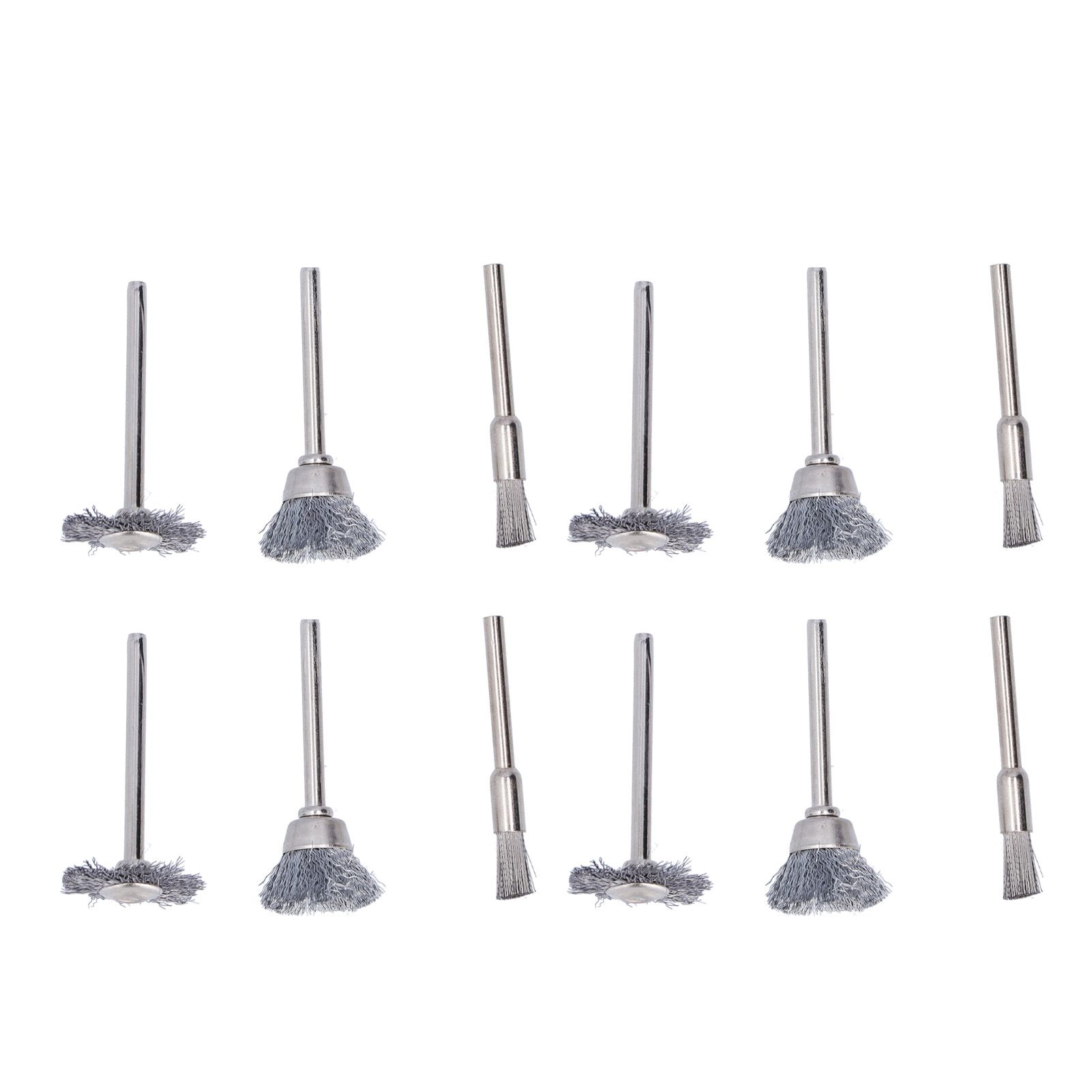 60Pcs 1/8in Steel Wire Wheels Metal Grinding Pen Brushes Set for Rotary Tool