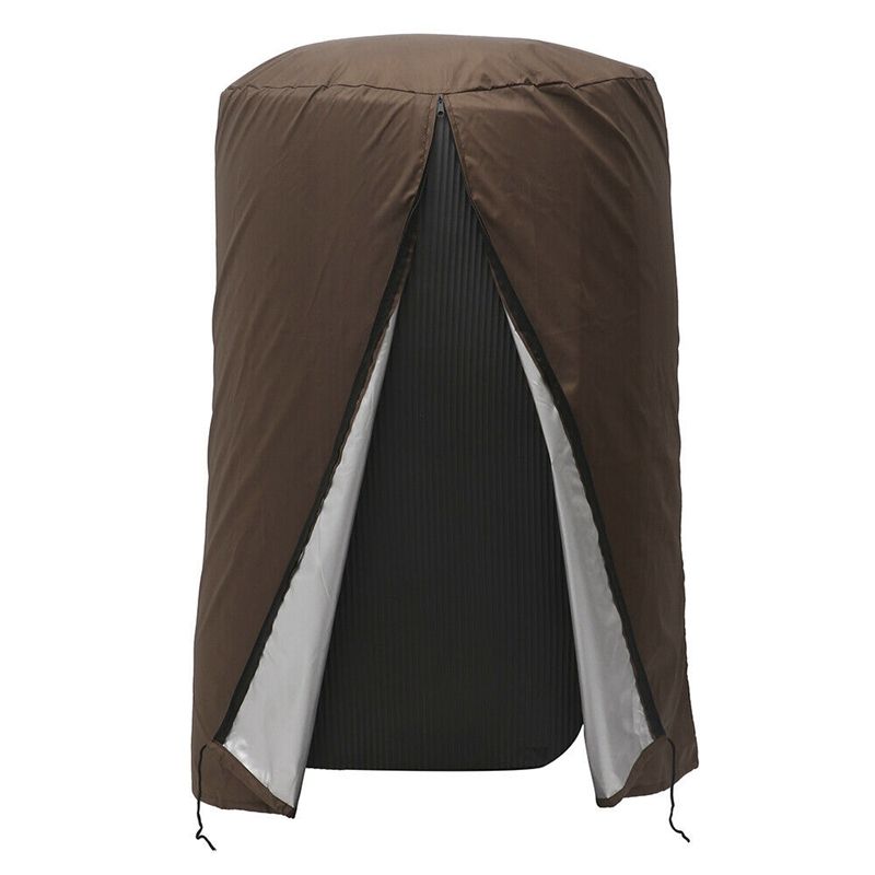 Outdoor Waterproof Sunscreen Rainproof Heater Dust Cover Garden Zipper Closed Courtyard Heater Cover-Brown